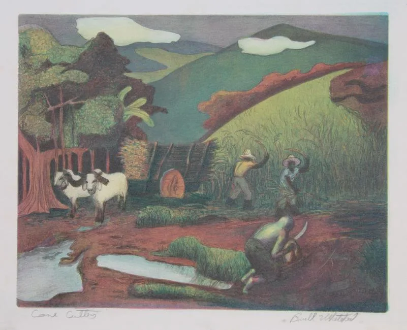 Cane Cutters by Buell Whitehead, Lithograph, sold Jun 2019