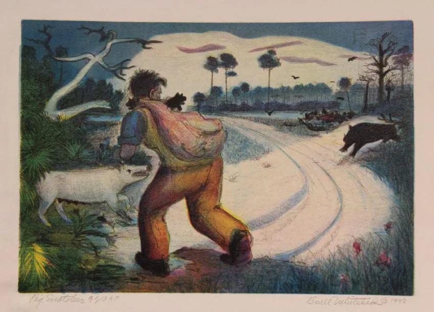Pig Snatcher by Buell Whitehead, Lithograph, sold Jun 2019