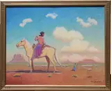 Ferdinand Burgdorff, Navajo Girl on Horse - Arizona