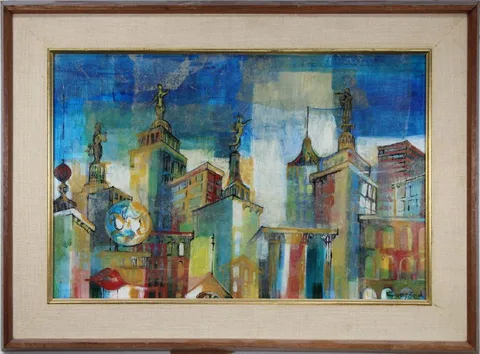 Rosemary Zwick, Composite of a City, Acrylic/Collage