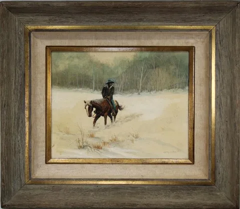 Gerry Metz, Last Snow, Oil on board
