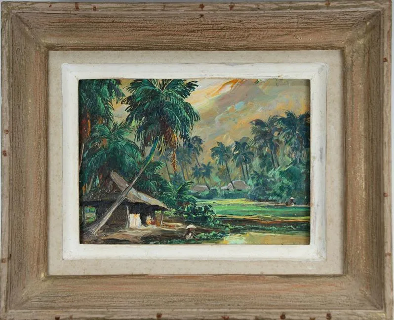 Untitled by Henri Mege, Oil on Panel, sold Sep 2019