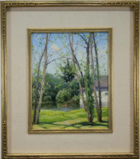 Gustave Adolph Wiegand, In Sunapee Spring NH, Oil on board