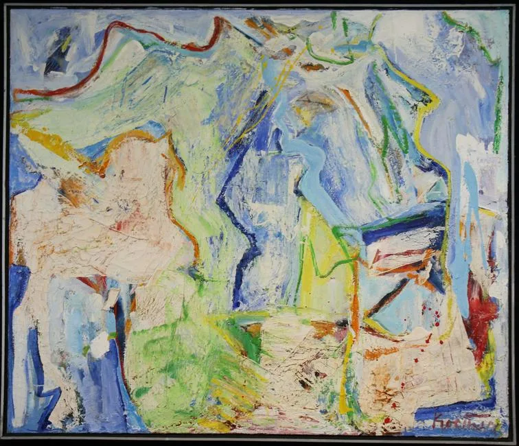 Untitled-Lime by Thomas Koether, 1990, Oil on canvas, sold Sep 2019