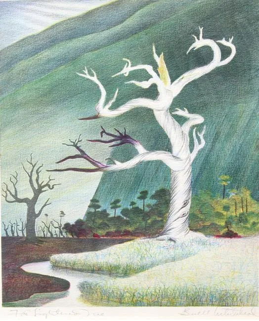 Buell Whitehead, Fat Lightened Tree, Lithograph