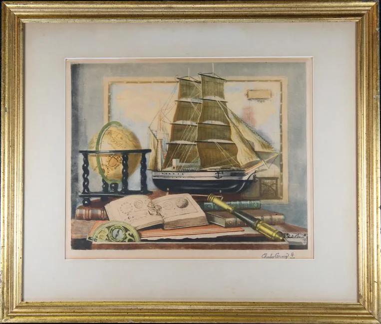 Charles Cerny, The Voyage of Exploration, etching