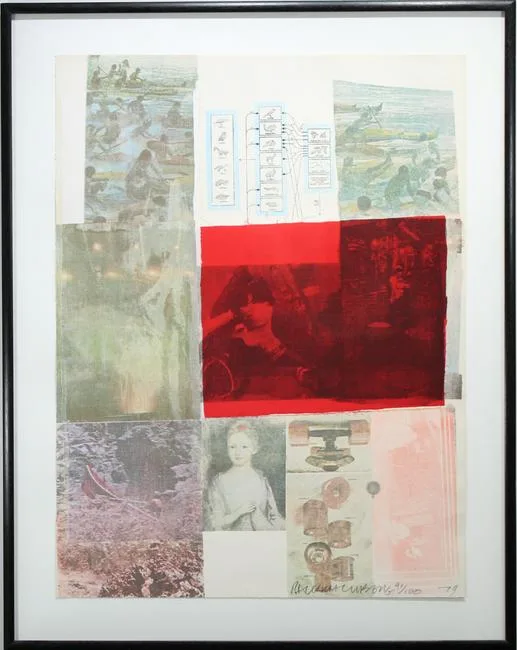 Seat of Authority by Robert Rauschenberg, Collage and Silkscreen on rag paper, sold Oct 2019