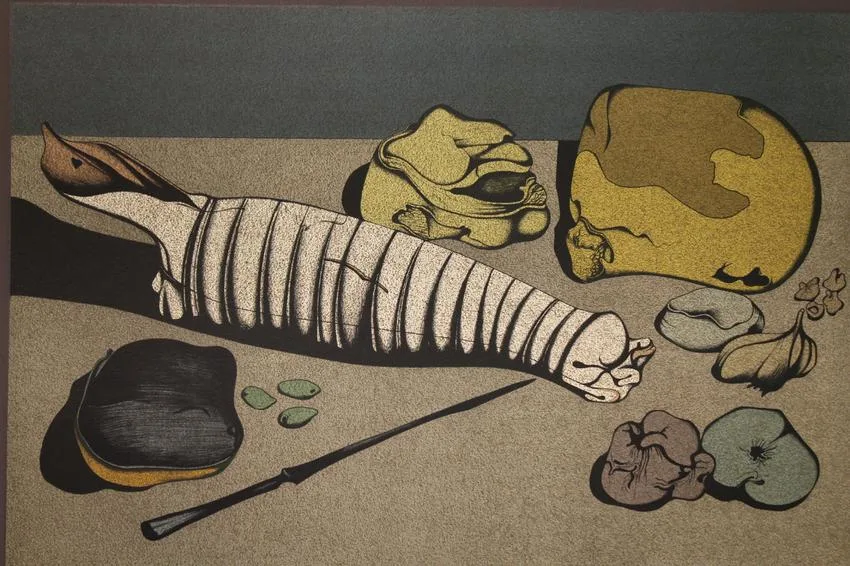 Untitled-Nature Morte by Mihail Chemiakin, Color serigraph, sold Oct 2019