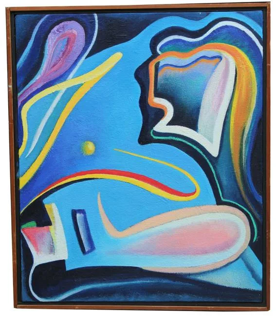 Blue Watcher by Thomas Koether, Oil on Canvas, offered Oct 2019