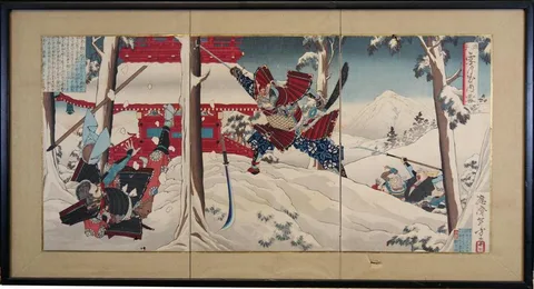 Genpei Setsu-getsu-ka - Victory in Snow by Toshikata Mizuno, Woodblock, offered Oct 2019