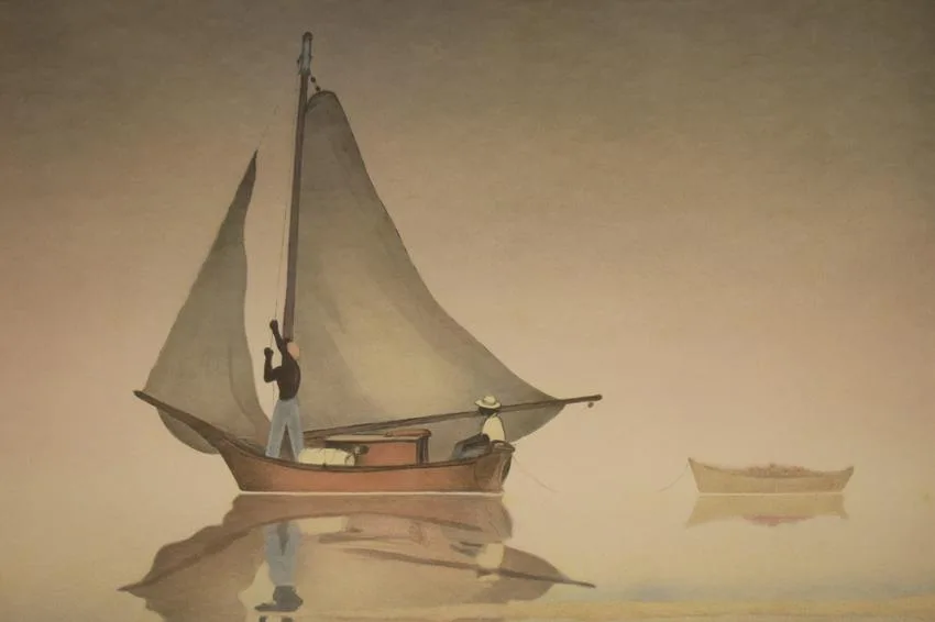 William Henry's Boat by Buell Whitehead, Lithograph, sold Oct 2019