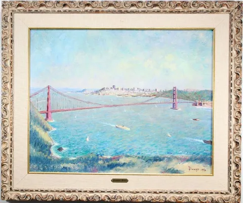 Fortunato Figone, Golden Gate Brige 1976, Oil on canvas