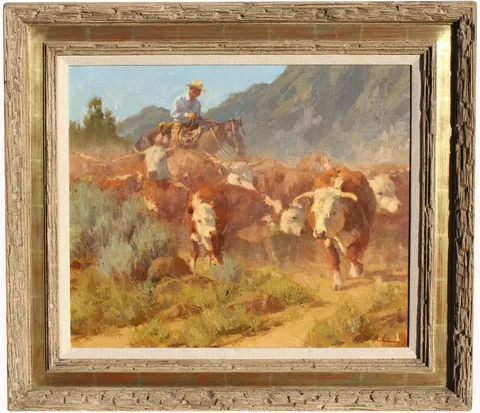 Bill Anton, Down From Summer Grass, Oil on board