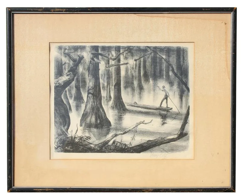 Swamp Land by Henry Pitz, Lithograph, offered Dec 2019