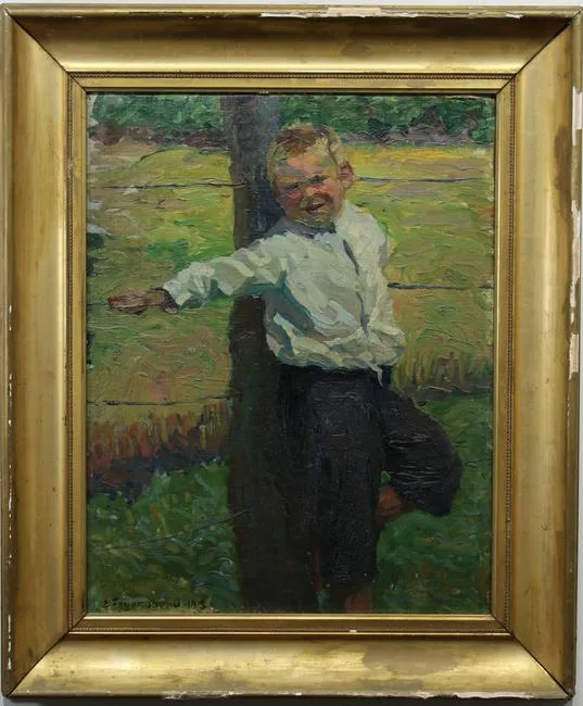 Untitled by Erich Feyerabend, 1913, Oil on board, sold Dec 2019