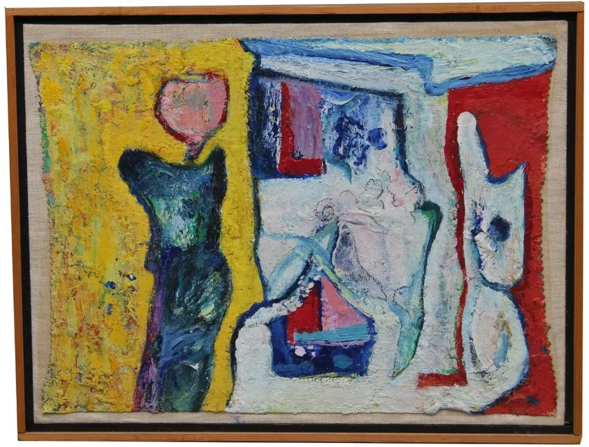 Messenger and the Sentinel by Thomas Koether, Oil on Paper, sold Dec 2019