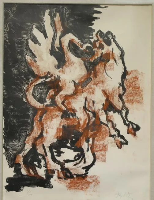 Jacques Lipchitz, Untitled, Aquatint/Gouache