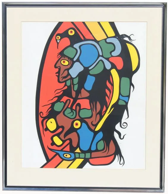 Norval Morrisseau, The Woman and the Fly, lithograph