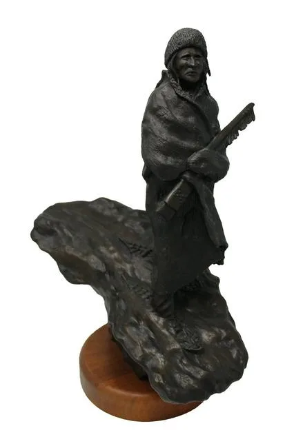 George Walbye, High Plain Warrior in Snowshoes, Bronze