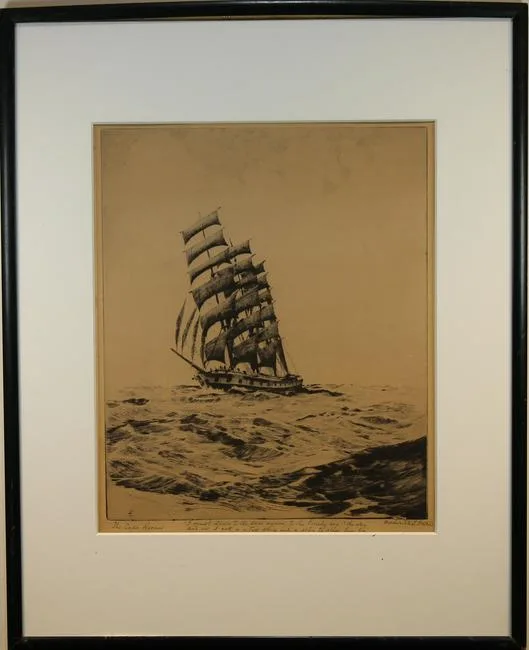 Cape Horner by Frederick L Owen, Etching, offered Jan 2020