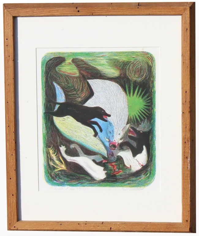 Wild Boar by Buell Whitehead, Lithograph, offered Jan 2020