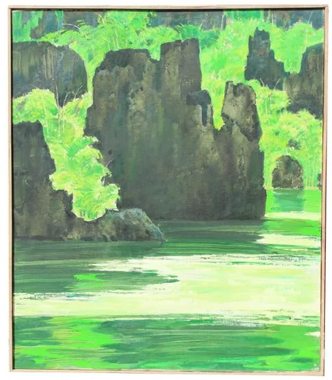 Zhan Jianjun, A Lake in the Stone Forest, Oil on Canvas