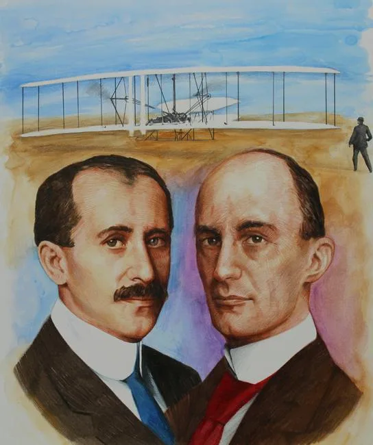 1900s - Kitty Hawk, the Wright Brothers by Paul Calle, Mixed Media on Illustration Board, sold Mar 2020