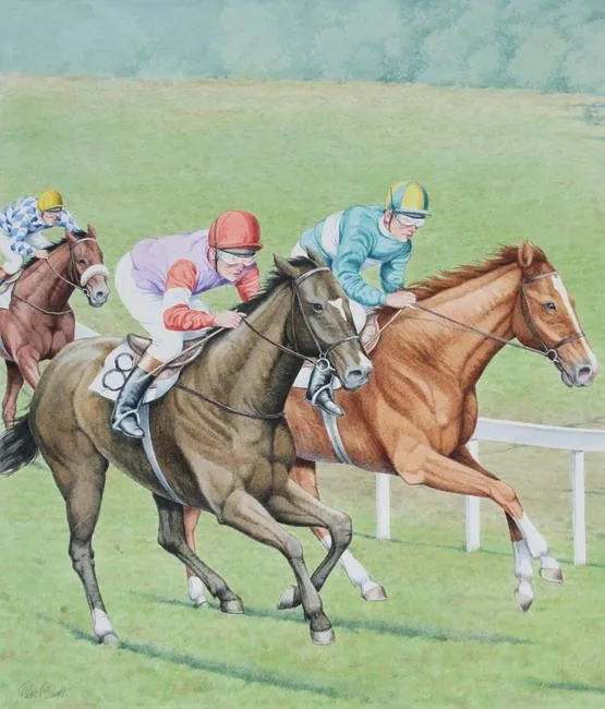 Sporting Horses - Thoroughbred by Peter Barrett, Watercolor, sold Mar 2020
