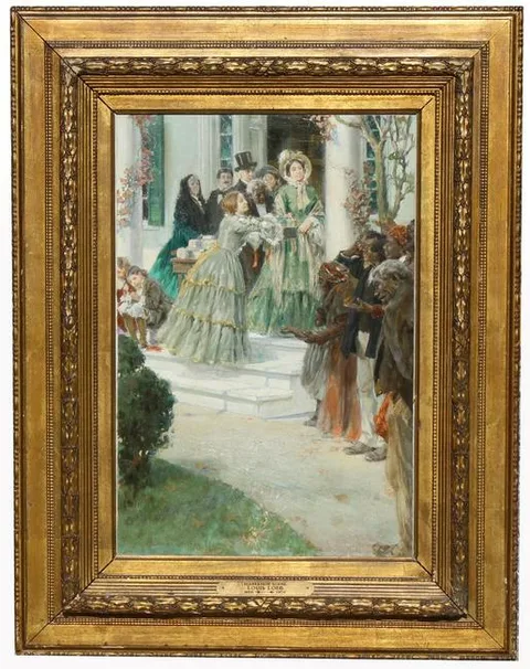 Louis Loeb, Plantation Scene, Oil on canvas