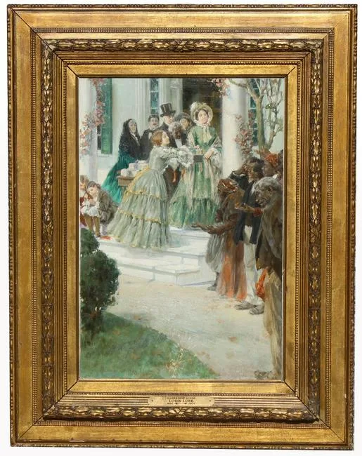 Plantation Scene by Louis Loeb, Oil on canvas, offered Mar 2020