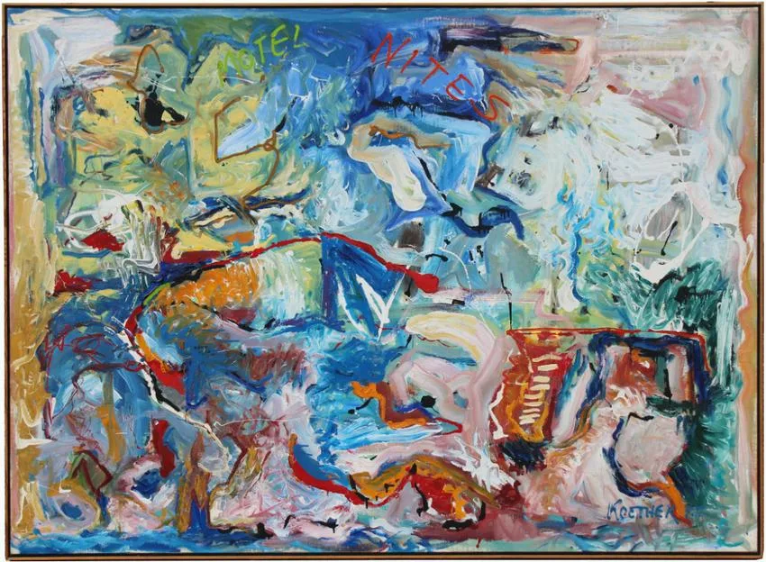 Motel Nites by Thomas Koether, Oil on Canvas, offered Mar 2020
