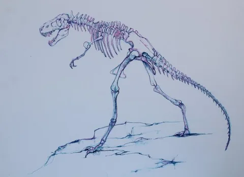 Bryan Kneale, Dinosaurs - Tyrannosaurus, Pencil on Illustration Board