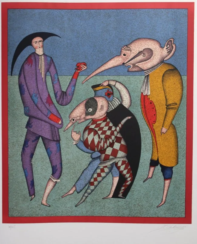Purple Harlequin by Mihail Chemiakin, Color Lithograph, sold Mar 2020