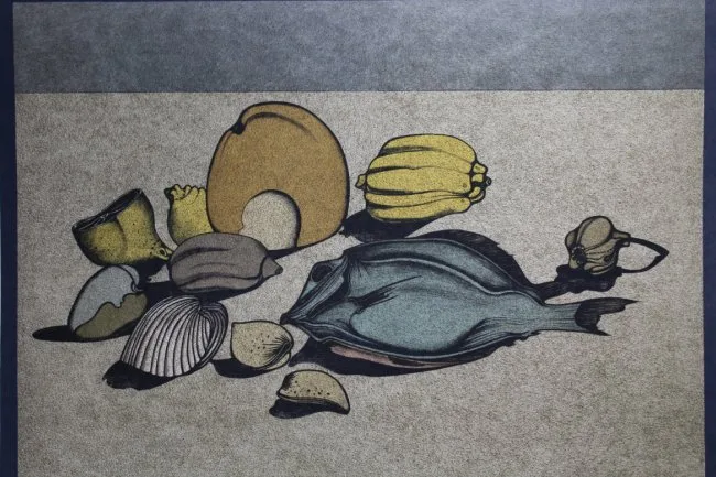 Nature Morte w/ Fish by Mihail Chemiakin, Color Lithograph on Japan paper, sold Mar 2020