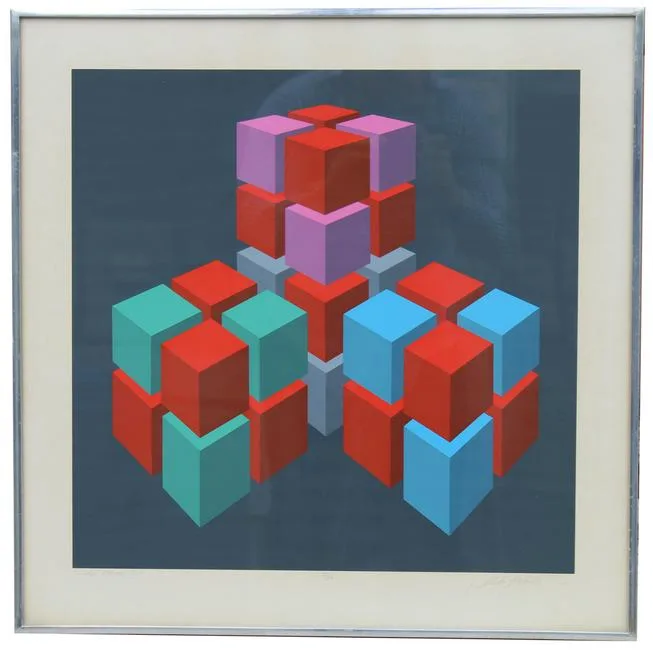 Cube Figure by Marko Spalatin, serigraph, offered Mar 2020