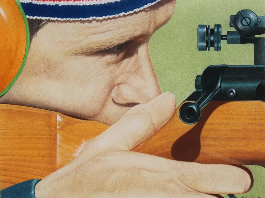 Nicholas Cudworth, Sports #3, Mixed media on board