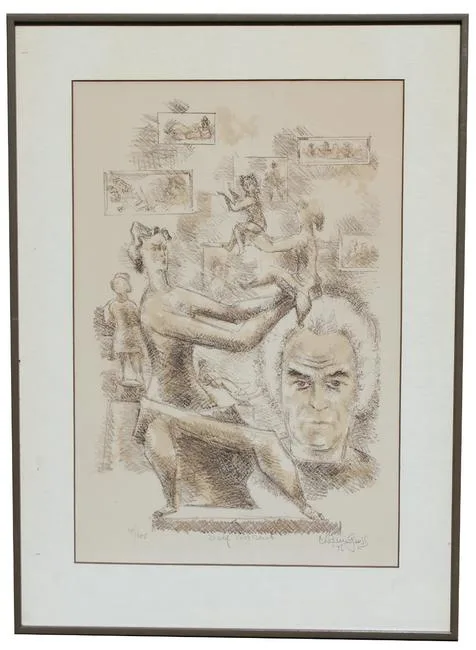 Self-Portrait by Chaim Gross, Lithograph, offered Mar 2020