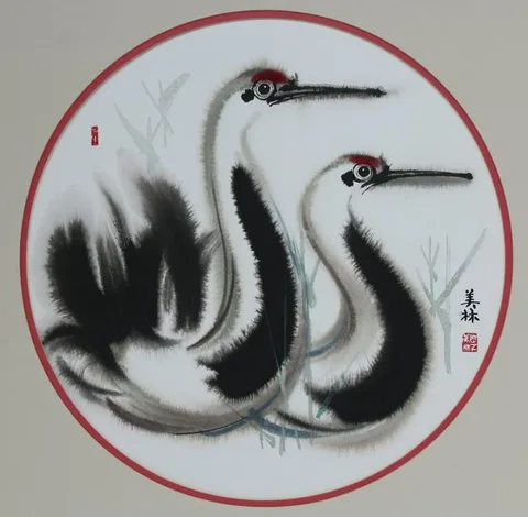 Han Meilin, Swans, Watercolor/ Ink on Paper