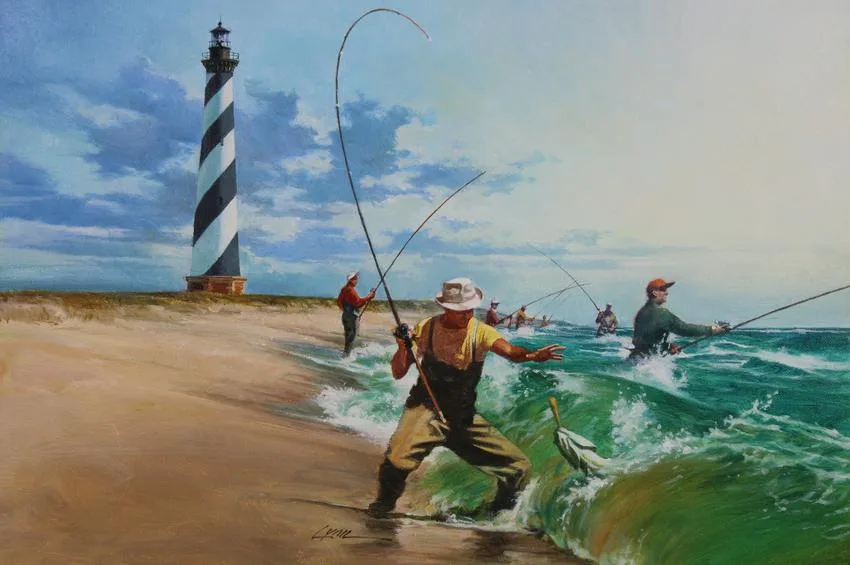 Cape Hatteras Lighthouse by Dennis Lyall, Oil on Canvas, sold Apr 2020