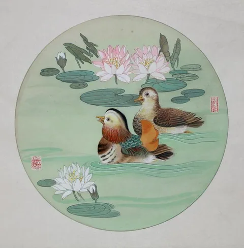Sun Chuanzhe, Mandarin Duck, Watercolor