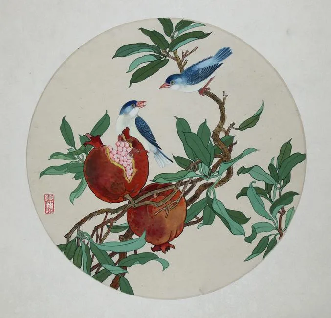 Sparrows by Sun Chuanzhe, Watercolor, sold Apr 2020