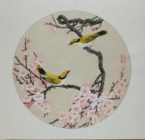 Sun Chuanzhe, Black-Naped Oriole, Watercolor