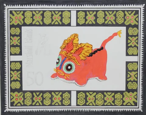 Huang Li, Year of the Tiger, mixed media on paper