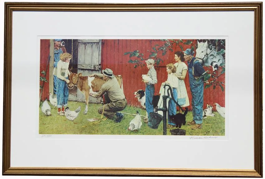 County Agent by Norman Rockwell, lithograph, sold Apr 2020