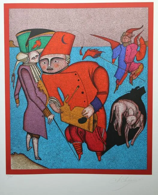 Untitled VIII by Mihail Chemiakin, Color Lithograph, sold Apr 2020
