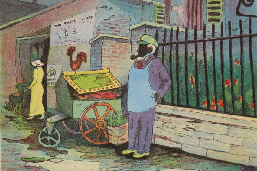 Crab Man by Buell Whitehead, Lithograph, sold Apr 2020