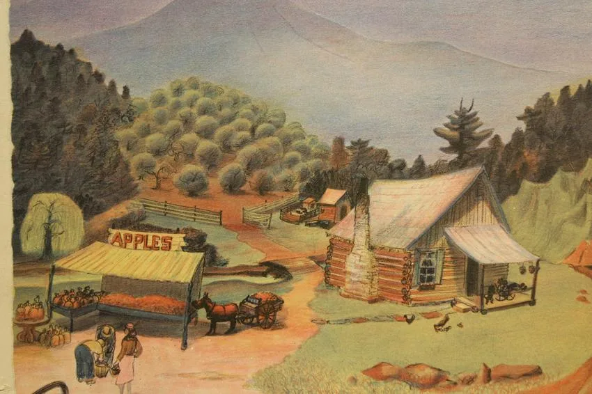 Apple Market by Buell Whitehead, Lithograph, sold Apr 2020