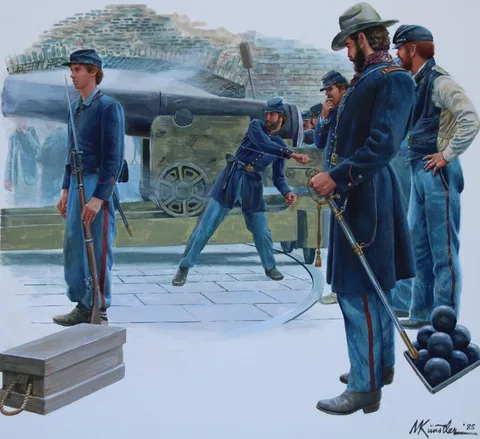 Mort Künstler, Battle of Fort Sumter, acrylic on Illustration Board