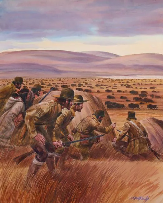 Buffalo Herds by Tom McNeely, Watercolor on Illustration Board, sold May 2020