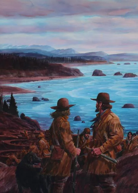 Sighting the Pacific by Tom McNeely, Watercolor on Illustration Board, sold May 2020